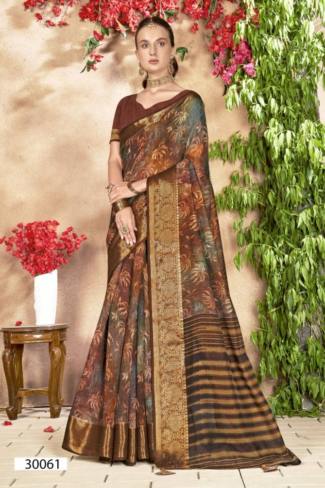 Anuprabha Vol 7 By Vallabhi Linen Printed Sarees Wholesale Shop In Surat
